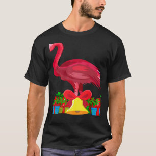 Camiseta Natal Tropical Rosa Flamingo, com Decoração
