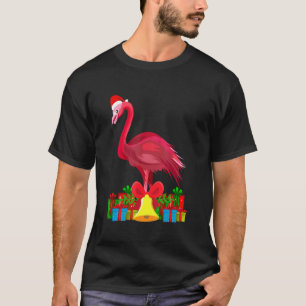 Camiseta Natal Tropical Rosa Flamingo, com Decoração