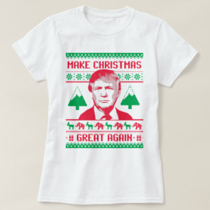 Camiseta Natal Trump - Faça Excelente de Natal novamente