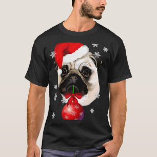 Camiseta Natal Um Natal Muito Feliz Pug Papai Noel Neve 56