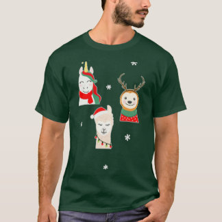 Camiseta Natal Unicorn Deer Lama