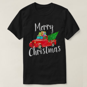 Camiseta Natal vermelho do caminhão do vintage