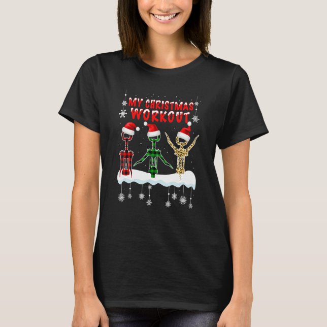 Camiseta Natal Vinho Garrafa Vinho Aberto Vinho Natal (Frente)