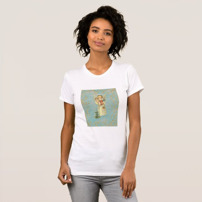 Camiseta Natal vintage Angel (Frente Completa)