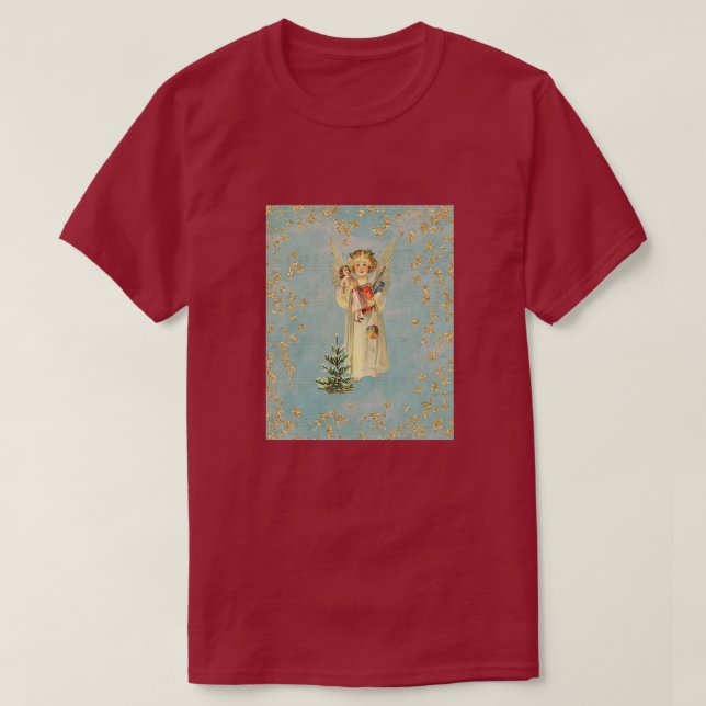 Camiseta Natal vintage Angel (Frente do Design)