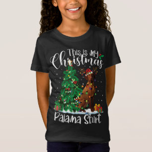 Camiseta Natal Vizsla Reindeer Funny Pajama Dog Lover X