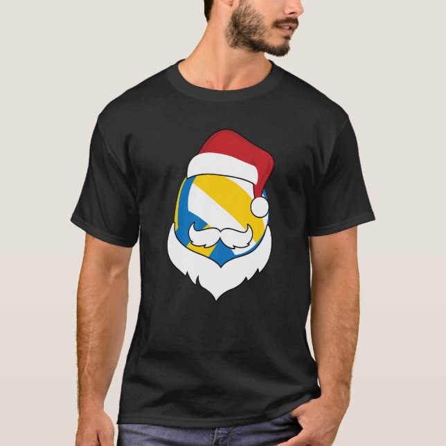 Camiseta Natal Voleibol Santa Hard Beard Xmas Esporte Bo (Frente)