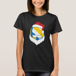 Camiseta Natal Voleibol Santa Hard Beard Xmas Esporte Bo