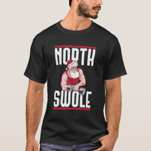 Camiseta Natal Workou sobre Papais noeis Musclados do Swole