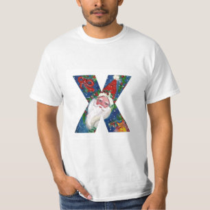 CAMISETA NATAL X CARTA/SANTA CLAUS COM BORRACHA VERMELHA