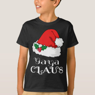 Camiseta Natal Yaya Claus Matching Pajama Santa Hat X-m