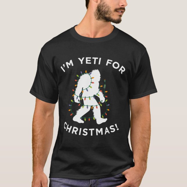 Camiseta Natal Yeti Pronto Para Luzes Roupa Xmas (Frente)