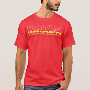 Camiseta Natalia Primeiro Nome Divertido Vintage Pôr do Sol