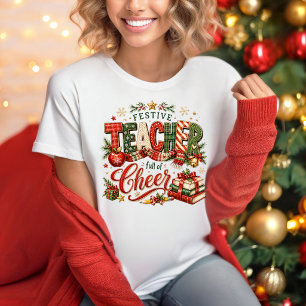 Camiseta Natalícia Professora Cheia de Alegria