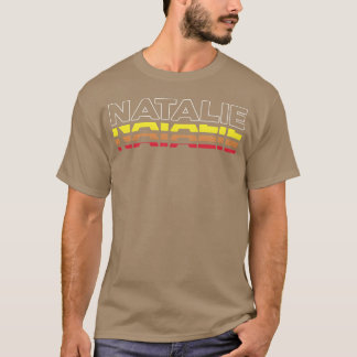 Camiseta Natalie Primeiro Nome Divertido Vintage Pôr do Sol
