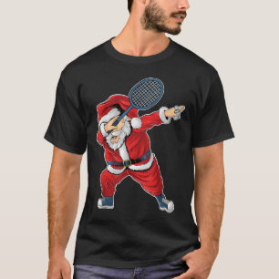 Camiseta Natalina de Badminton Santa Claus Dabbing Com Pete