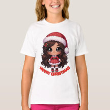 camiseta natalina menina santa