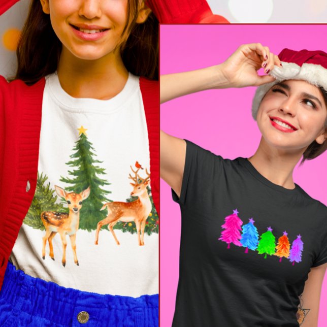 Camiseta Nataline Cardinals Xmas Trees (Criador carregado)