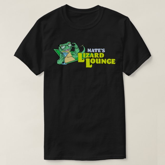 Camiseta Nates Lizard Lounge O Adesivo Do Logotipo De Ensai (Frente do Design)