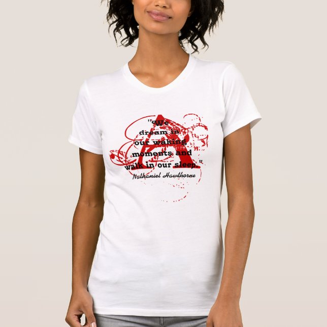 Camiseta Nathaniel Hawthorne Sonhamos com a letra do escarl (Frente)
