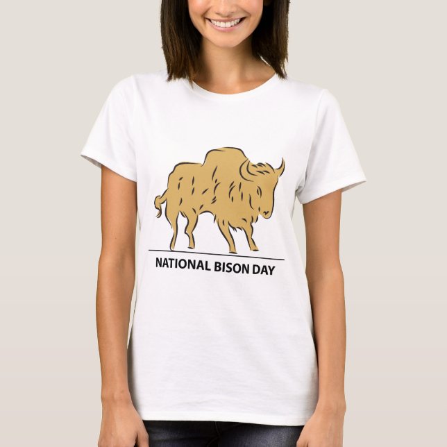 Camiseta National Bison Day Sign (Frente)