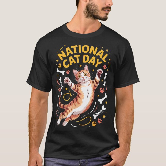 Camiseta National Cat Day Cute Tabby Kitty Celebration Happ (Frente)