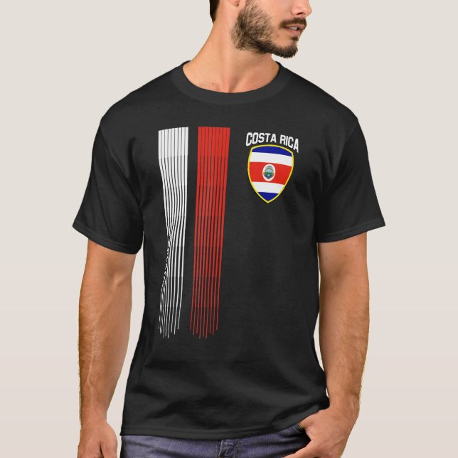 Camiseta National Costa Rica Flag Rican Football Fan Soccer (Frente)