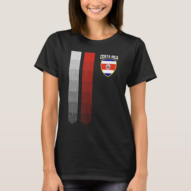 Camiseta National Costa Rica Flag Rican Football Fan Soccer (Frente)