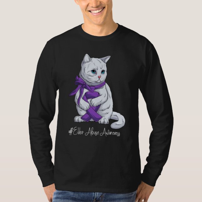 Camiseta National Elder Abuse Awareness Month Purple Ribbon (Frente)