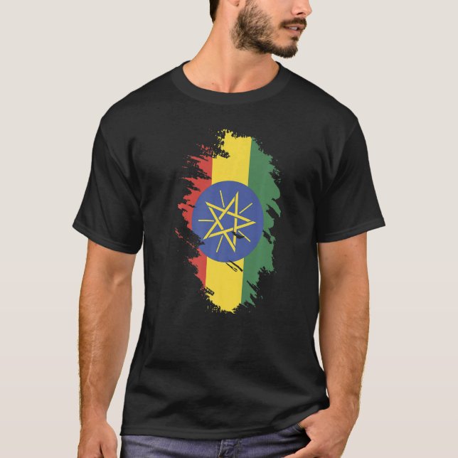 Camiseta National Flag of Ethiopia souvenir  for men women  (Frente)