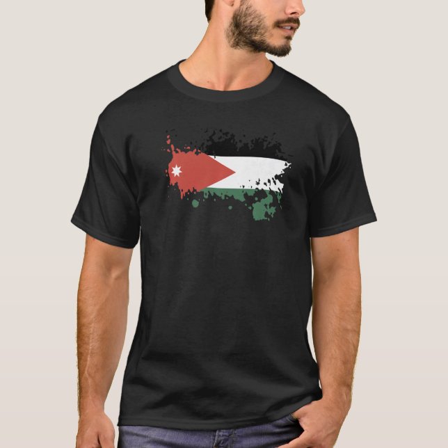 Camiseta National Flag of Jordan souvenir  for men women (Frente)