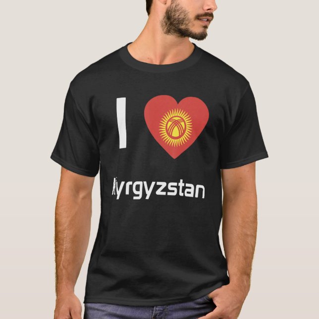 Camiseta National Flag of Kyrgyzstan souvenir  for men wome (Frente)