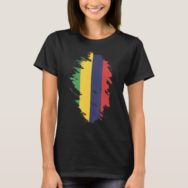 Camiseta National Flag of Mauritius souvenir  for men women (Frente)