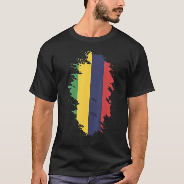 Camiseta National Flag of Mauritius souvenir  for men women (Frente)