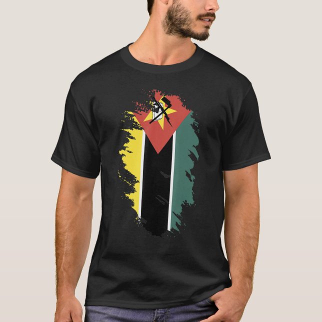 Camiseta National Flag of Mozambique souvenir   for men wom (Frente)