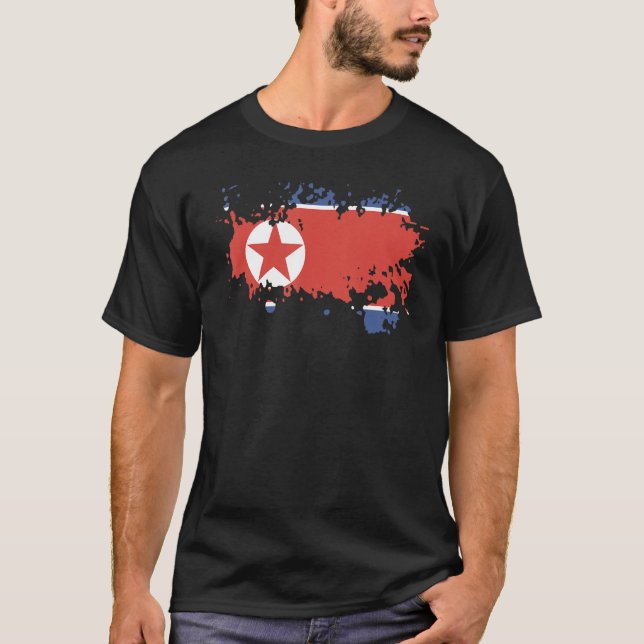 Camiseta National Flag of North Korea souvenir  for men wom (Frente)