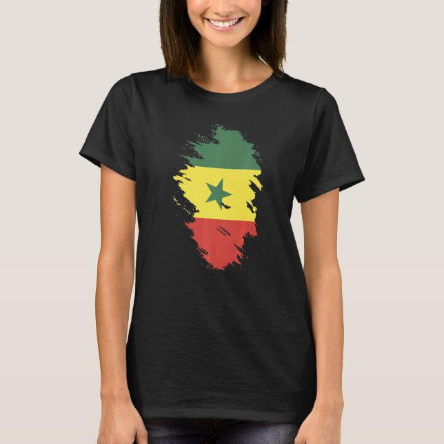Camiseta National Flag of Senegal souvenir  for men women   (Frente)