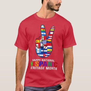 Camiseta National Hispanic Heritage Month Peace Sign Latino