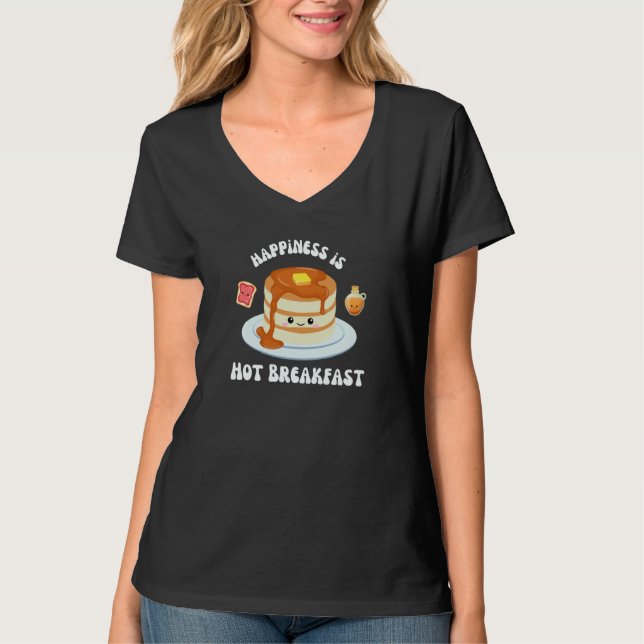 Camiseta National Hot Breakfast Month  Foodie Pancakes Brun (Frente)