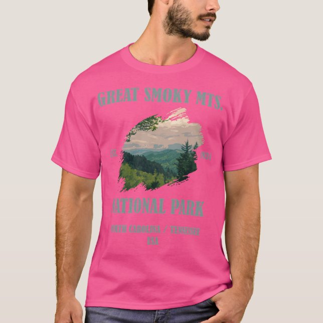 Camiseta National Park Carolina do Norte, Montanhas do Enfu (Frente)