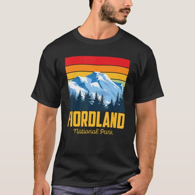 Camiseta National Park Fiordland Hiking Camping Nova Zelând (Frente)