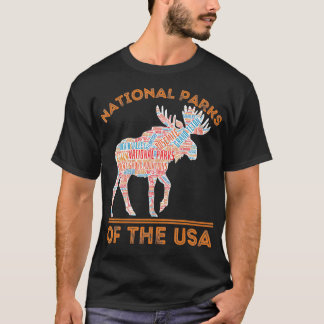 Camiseta National Parks Moose Hackping Viagem ultrajante U