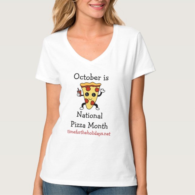 Camiseta National Pizza Month Funny Comida Observations T-S (Frente)