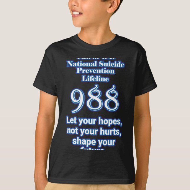 Camiseta National Suicide Prevention Lifeline 988 Let Your  (Frente)