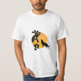 Camiseta Nativa Americana Wolf Moon Kokopelli