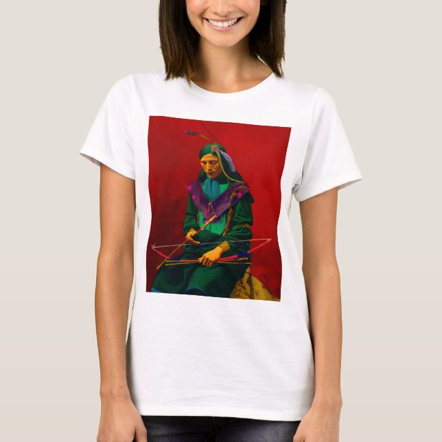 Camiseta Native American Cherokee Pop Art (Frente)