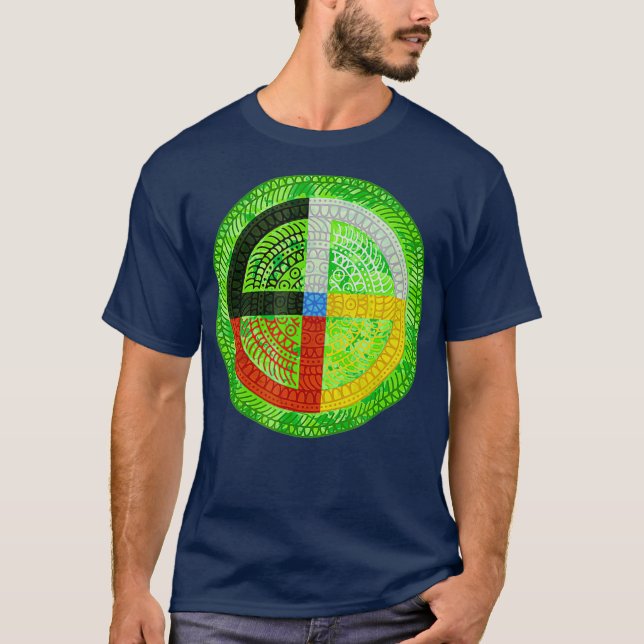 Camiseta Native American Culture Medicine Wheel Mandala (Frente)