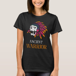 Camiseta Native American Day warrior cheif indian skull hea