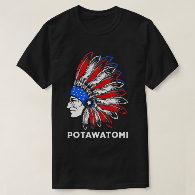 Camiseta Native American For Men Potawatomi  (Frente do Design)
