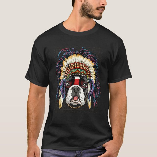 Camiseta Native American Indian French Bulldog Indigenous P (Frente)